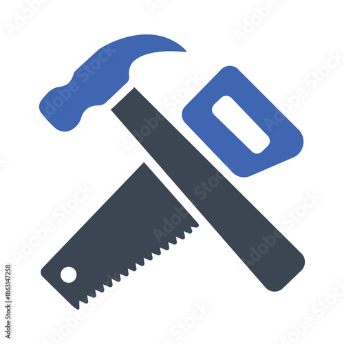 Hammer and saw icon