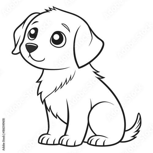 Wallpaper Mural Cute Dog Coloring Page Outline Vector Torontodigital.ca