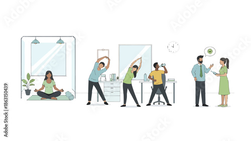 Office Wellness Mindfulness Exercise and Connection for Employee Wellbeing