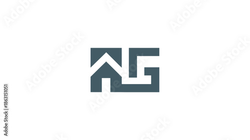 Abstract geometric initial logo design, modern lettermark symbol combining A and G for company branding, creative monogram graphic template.