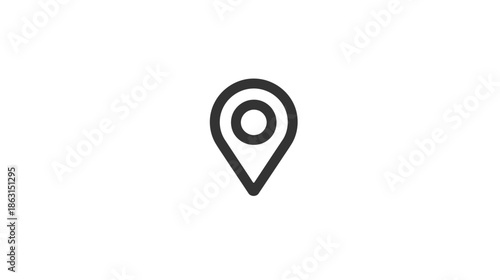 Location pin icon. Simple map marker symbol for navigation, GPS, point of interest, travel, and digital interface design.