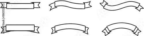 Ribbon banner icon set, Ribbon banner collection, decorative silhouette icons, ribbons sign style. Web icon kit of text banner tapes, Vector illustration !