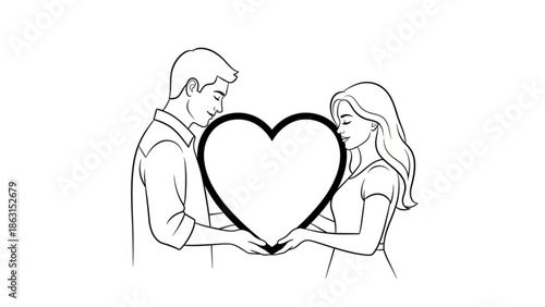 Hand drawn heart held in hands symbolizing love and romance for Valentine’s Day