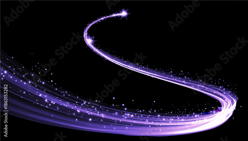 violet Light Trail with Sparks - SVG Cut Out