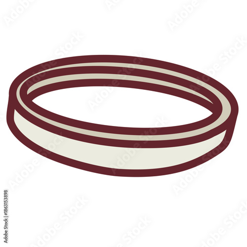 Simple minimalist wedding ring band icon with thin stripe accents