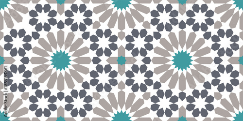 Moroccan Geometric Tile Pattern Seamless Islamic Mosaic Background