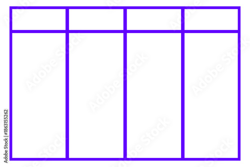 Transparent Four Column Grid Frame with Header Layout