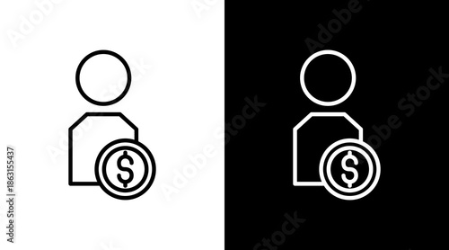 Investor White Icon Set Vector 