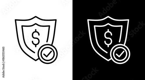 Secure White Icon Set Vector 