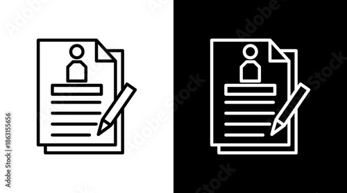 Curriculum White Icon Set Vector 