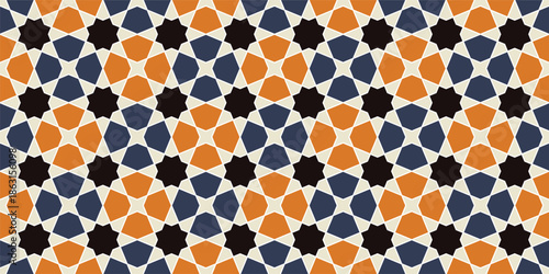 Moroccan Geometric Tile Pattern Seamless Islamic Mosaic Background