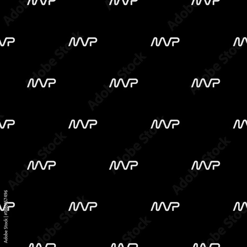 MVP Most Valuable Player seamless pattern isolated on black background