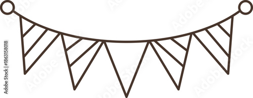 Pastel Triangle Pennant Banner Illustration