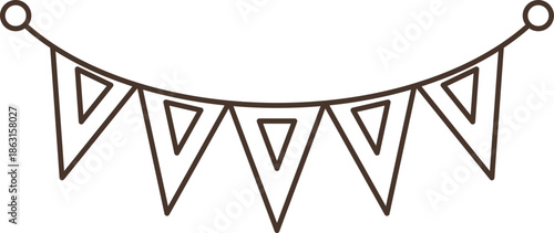 Pastel Triangle Pennant Banner Illustration