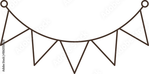 Pastel Triangle Pennant Banner Illustration