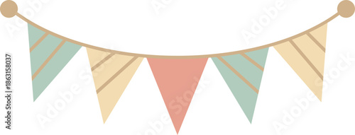Pastel Triangle Pennant Banner Illustration