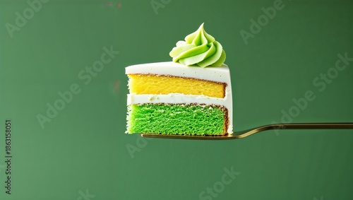 cake on green background