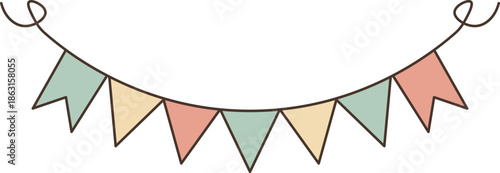 Pastel Triangle Pennant Banner Illustration