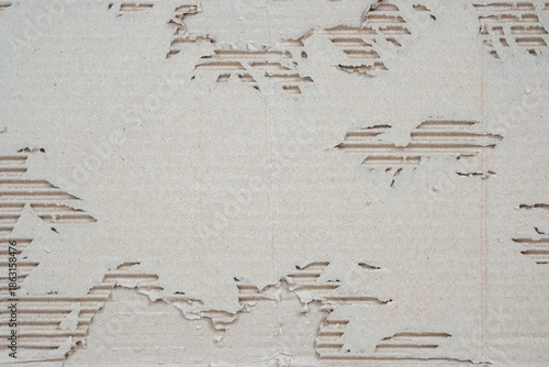 Torn Corrugated Cardboard Paper Texture Effect Background.