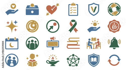 Collection of Diverse Icons Representing Various Concepts and Ideas. EPS Editable