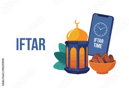 muslim islamic people eating food at iftar time, ramadan dinner illustration, break the fast moment, traditional ramadan food concept, spiritual and cultural celebration scene.