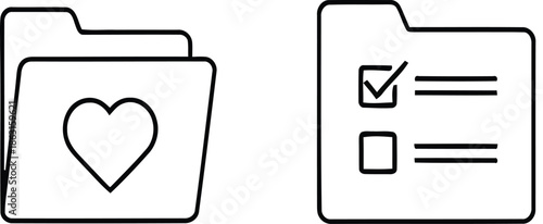 Folder and checklist icons for organization and task management
