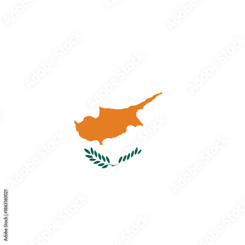 Foto Map of CYPRUS with Flag on Body Isolated on Transparent Background