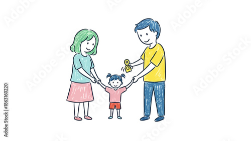 Joyful Family Moment Parents Lifting Young Child Between Them