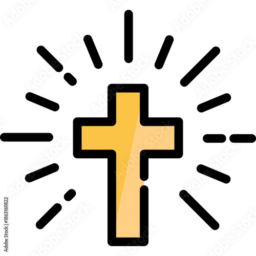 Religion cross icon vector illustration on white background