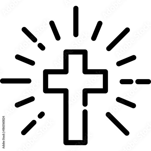 Religion cross icon vector illustration on white background