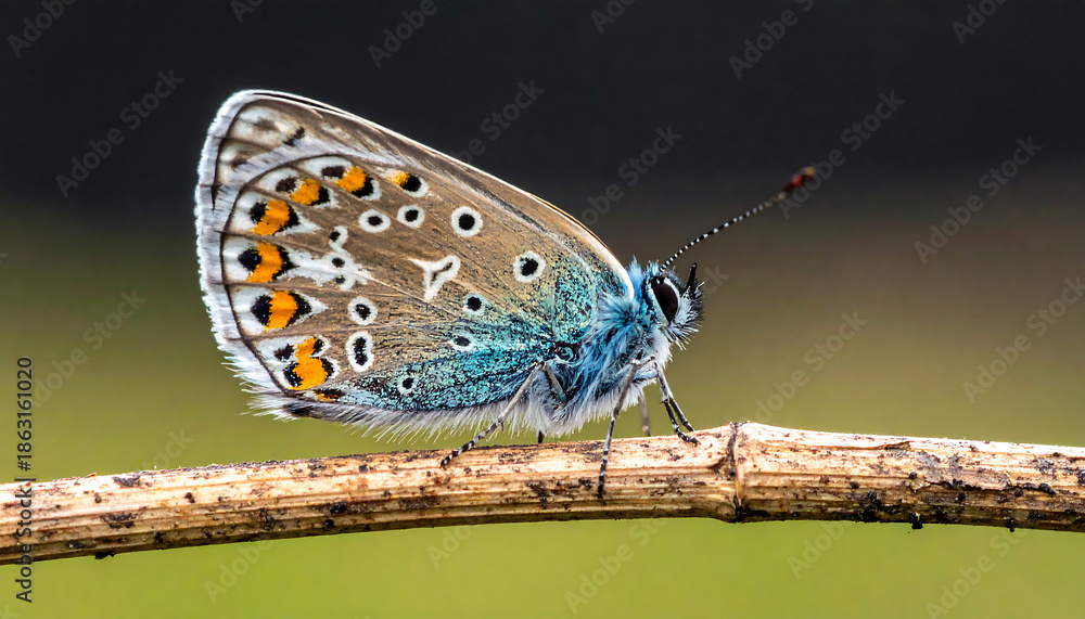 Obraz premium butterfly on blue and black gradient background