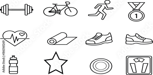 Fitness and sports icons set