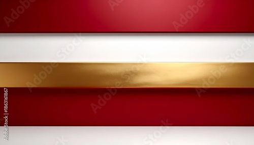 Abstract geometric background design with horizontal bands of deep matte red bright white and a central luxurious polished golden stripe providing an elegant backdrop template Free Download Abstract geometric background design with horizontal bands of deep matte red bright white and a central luxurious polished golden stripe providing an elegant backdrop template - GFXLoad