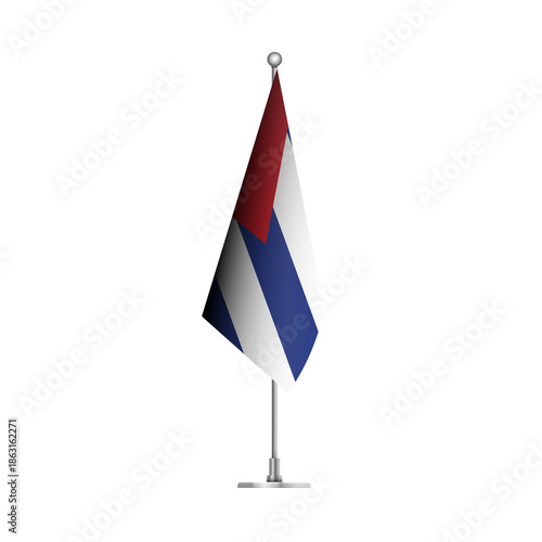 Photos Standing Wavy Flag of CUBA Isolated on Transparent Background