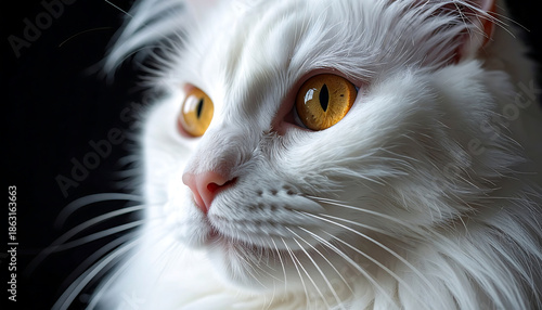 black and white cat portrait wallpaper