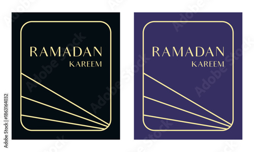 Elegant Ramadan Kareem poster design concept with modern minimalist style