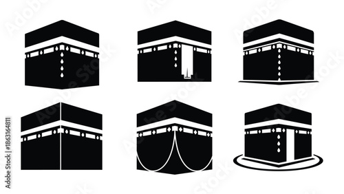 Kaaba icon silhouette design illustration
