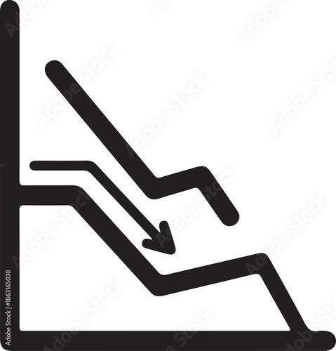 Minimalist downward trend graph loss icon representing economic decline and recession