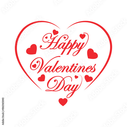 Wallpaper Mural Happy valentines day typography design. heart frame with happy valentine s day message on white background. Torontodigital.ca