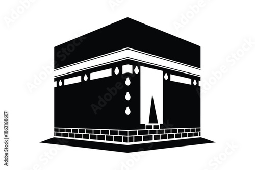 Kaaba silhouette vector icon illustration