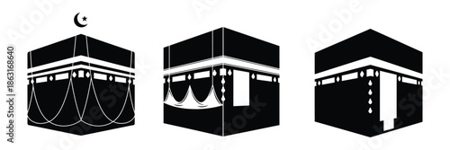 Kaaba silhouette vector icon design illustration