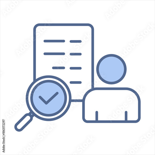 Audit Blue Icon Vector Illustration