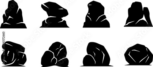 Mountain Peaks Silhouette Vector Set Collection
