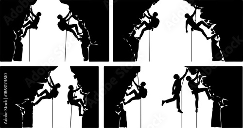 Mountain Peaks Silhouette Vector Set Collection