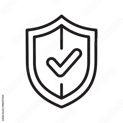 Secure shield with protected lock icon