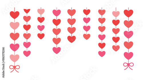 Love's Garland: A delicate display of hearts strung together, creating a beautiful garland, perfect for Valentine's Day or expressing feelings of love. 