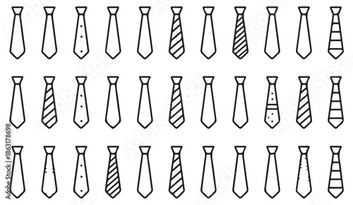 Formal business tie illustrations collection