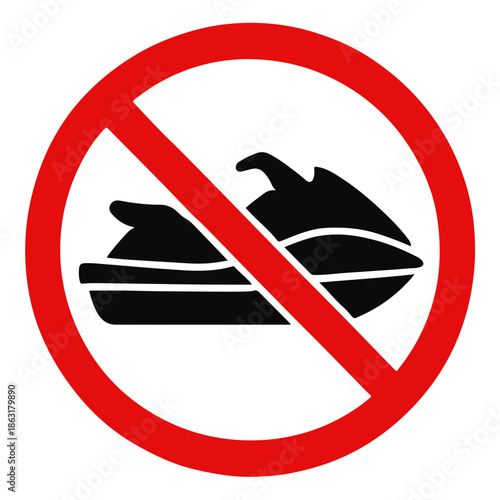 No Jet Ski Symbol on White Background prohibition forbidden