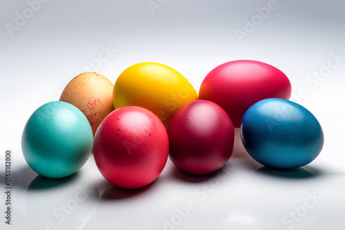Wallpaper Mural Colorful Dyed Easter Eggs in Pastel Colors Isolated on White Background Torontodigital.ca