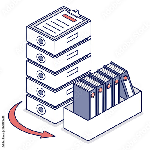Structured Corporate Document Classification Icon for Database Organization and Information Management